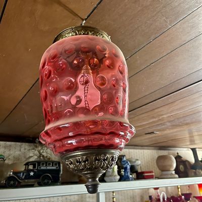 Sale Photo Thumbnail #269: cranberry foyer lamp
