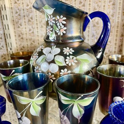 Carnival glass set