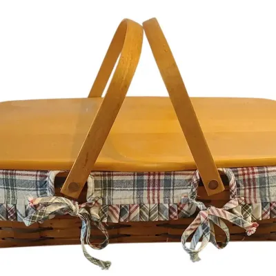 TJ130 LONGABERGER Rectangular Picnic Basket w/ Liner