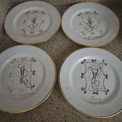 Vintage rosanna happiness dessert plates set of 4 celebration series 8
