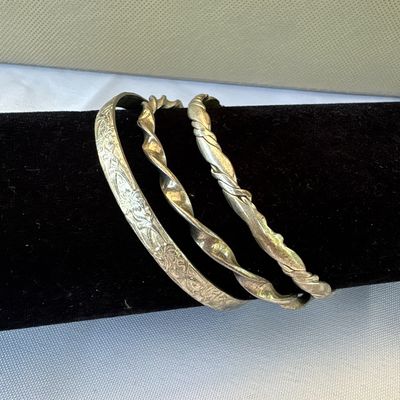 Sale Photo Thumbnail #482: Two bracelets marked .925. The other marked “Mexican”. Bracelets weigh 43.4 grams. See pictures