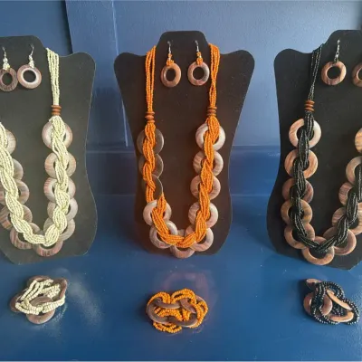Three Stunning Disc And Rope Jewelry Sets!