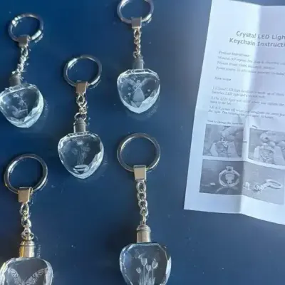 Heart-Shaped Crystal LED Keychain Collection!