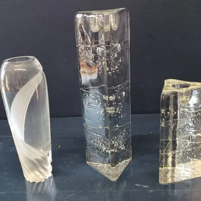 Glass Candlesticks And A Lenox Vase