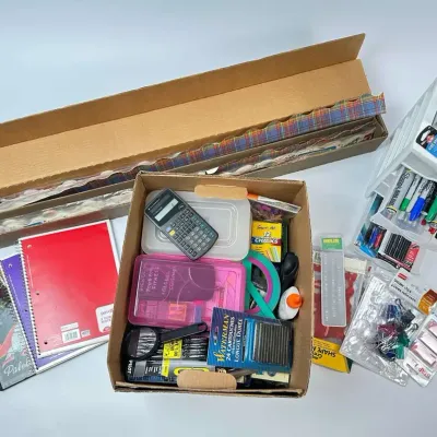 Office School Supplies Lot Calculator Pens Notebooks Assortment