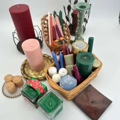 Decorative Candles Basket Lot