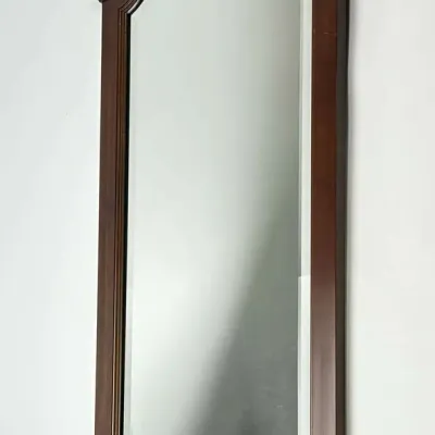 Wood Wall Mirror Beveled Glass Scalloped Frame