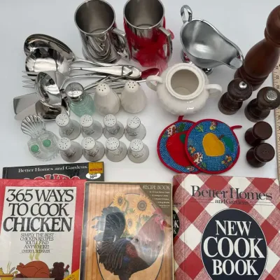 Kaysons Fine China Shakers Better Homes Cookbooks Stainless Steel Kitchen Lot