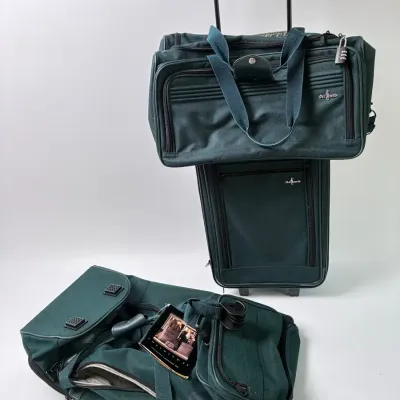 Atlantic Luggage Infinity II 3 Piece Set Rolling Suitcase Duffle Bag Green Travel