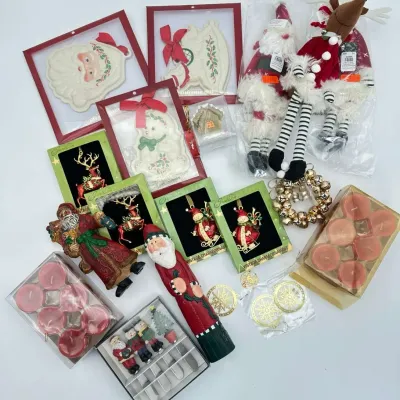 Lenox Christmas Cookie Presses Decor Lot with Plush & Ornaments