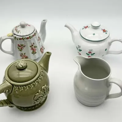 Herend Hungary Teapot Andrea by Sadek John Lockett Creamer Square Nest Lot