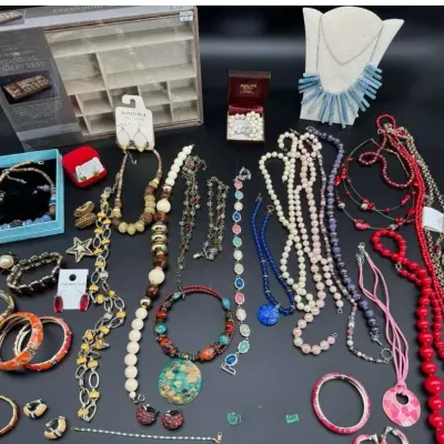 Costume Jewelry Lot Necklaces Bracelets Bangles Mixed