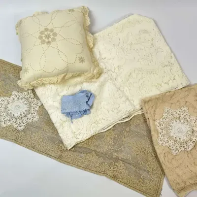 Lace Table Runner Doilies Pillow Fabric Lot