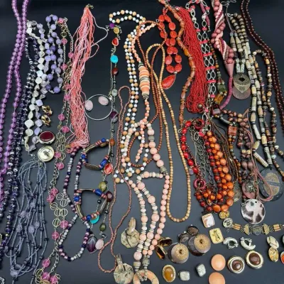 Costume Jewelry Lot Multi Color Beaded Necklaces Bracelets Mixed