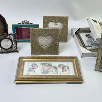 Picture Frame Lot Malden Fetco Porcelain Gold Metal Heart