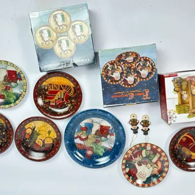 Country Snowman Collection Christmas Plates Lot