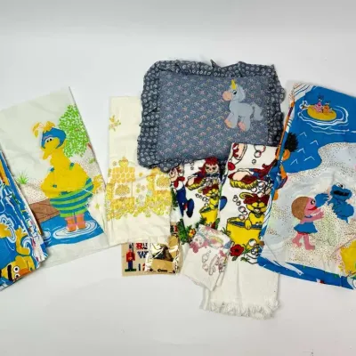 Sesame Street Fabric Lot Bedding Pillowcase Assortment Crafts