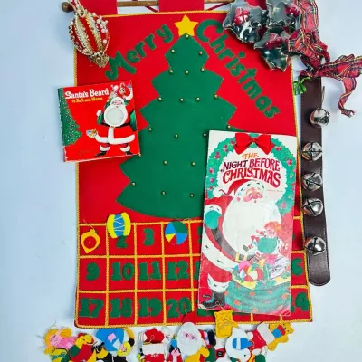 Christmas Advent Calendar Felt Hanging Holiday Lot