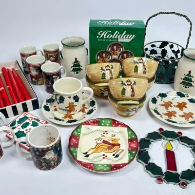 Certified International Holiday Christmas Dinnerware Lot