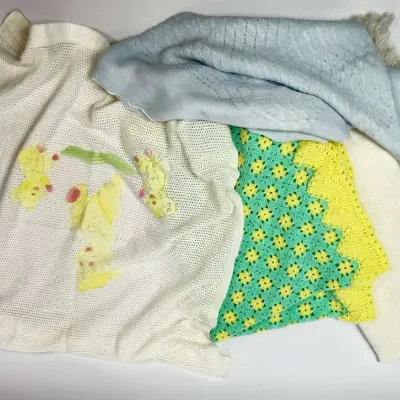 Baby Blanket Lot Handcrafted Crochet
