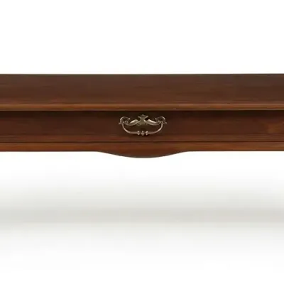 Traditional Wooden Coffee Table with Drawer and Cabriole Legs