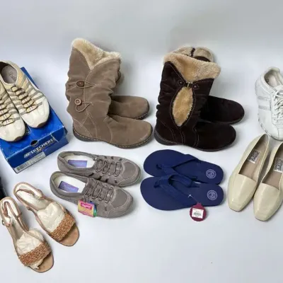Women's Shoes Lot Boots Sneakers Flats Heels Sandals Flip Flops Mixed Brands