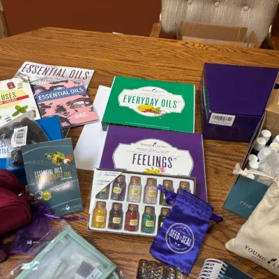 More Young Living inventory.  Worth $3,000.  She is selling it for $500 firm