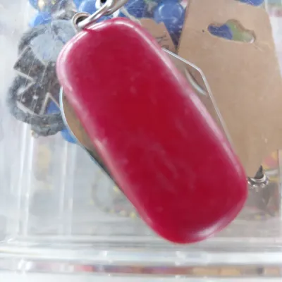 Small Bifold Red Knife Keychain