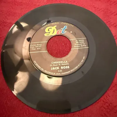 Jack Ross “Cinderella” / “Margarita” 45 RPM Dot Records 45-16333 w/ Sleeve