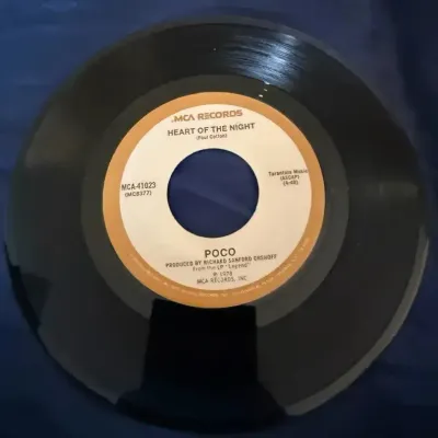 Poco – “Heart of the Night” / “The Last Goodbye” 45 RPM Vinyl Record | MCA 1978