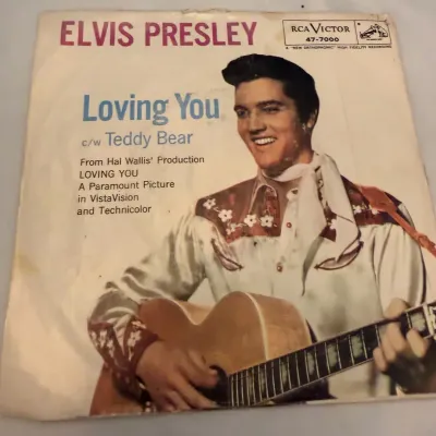 1957 Elvis Presley “Teddy Bear” / “Loving You” RCA Victor 47-7000 45 RPM w/ Original Picture Sleeve