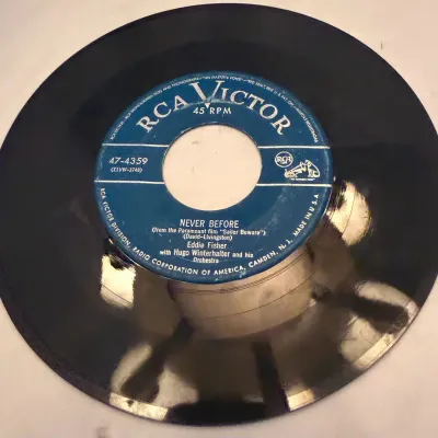Vintage Eddie Fisher RCA Victor 45 RPM Record 47-4359 “Never Before” / “Any Time”