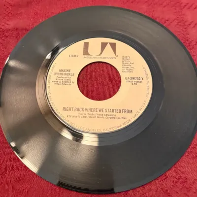 Maxine Nightingale – Right Back Where We Started From 45 RPM Vinyl Record 1975 United Artists