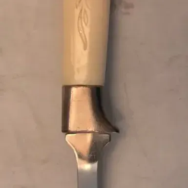 Vintage Stainless Steel Lemon Zester Citrus Rind Peeler Garnish Tool w/ Cream Handle