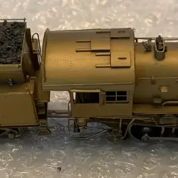 Vintage Brass Steam Locomotive & Coal Tender HO Scale Model Train – Highly Detailed Railroad Engine