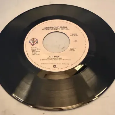 Christopher Cross All Right / Long World Warner Bros. 7-29843 45 RPM Vinyl Record