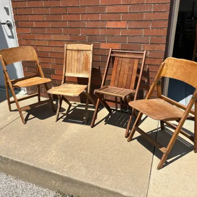 Vintage Wooden Folding Chairs