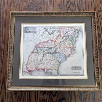 Framed john thomson 1817 southeastern united states map