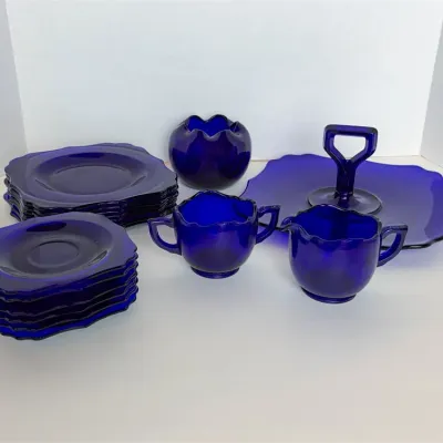 Discontinued diamond glass co cobalt blue collection