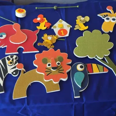 Handmade Wooden Animal Decor For A Nursery Or Kid's Play Room 