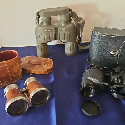 3 Vintage Antique Binoculars - Colmont Superior, Steiner Big Horn, RTC JC Penney
