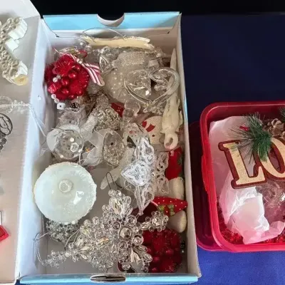 Christmas Ornaments - Cross, Tree, Snowman, Star, Harrods, Love