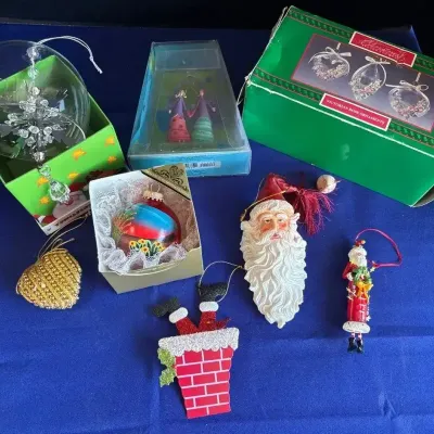 Christmas Ornaments + Bell - Hallmark Between Us, Heart, Santa, Victorian Rose, Southwest