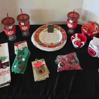 Holiday Gifts Galore - Stocking Stuffers, Nesting Bowls, Cups, Mugs, Plates, Dish Towel, Socks