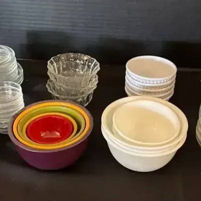 Kitchen Serving & Condiment Bowls - Multiple Sizes, White, Clear, Colored