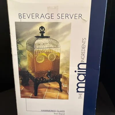 Hammered Glass Beverage Server - 2 Gallon, Iron Stand, The Main Ingredients