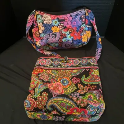 2 Vera Bradley Bags - Pink Floral & Purple Floral Purse, Clutch