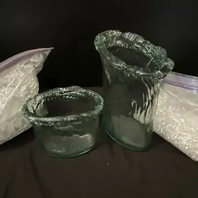 2 Vidrios San Miguel Style Cases w/ Large Crystal & Small Crystal Filler