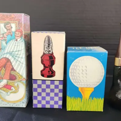 Men's Vintage Avon - Tee-Off After Shave, The Bishop Hair Lotion, Barber Pole Hair Conditioner