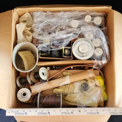 Leather Crafting Tools & Supplies - Mystery Box, Tandy Mfg Lace, Dyes, Gloves, Tooling Copper, Tools